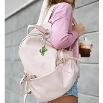 Trendy Sparkling Cactus Keychain for Fashion Lovers