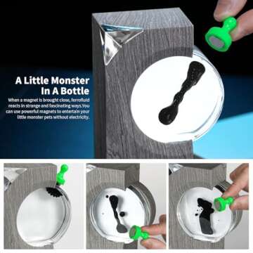 sovenomund Dancing Ferrofluid with Music Rhythm, Ferrofluid Speaker Music Mate, Symbiote in a Bottle, Ferrofluid Display Lamp, Desktop Decor, Teenager Gifts (Not A Speaker) (Does Not Make Sound)