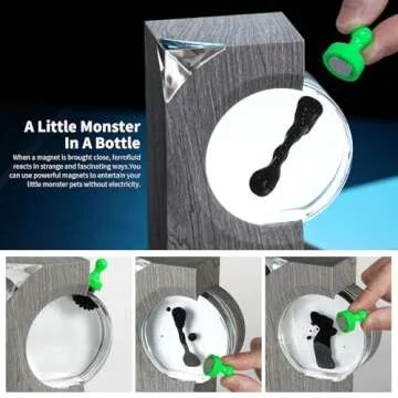 sovenomund Dancing Ferrofluid with Music Rhythm, Ferrofluid Speaker Music Mate, Symbiote in a Bottle, Ferrofluid Display Lamp, Desktop Decor, Teenager Gifts (Not A Speaker) (Does Not Make Sound)