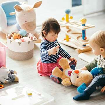 We Care Vida Storage Baskets - Decorative Blanket basket for Living Room | 17,3 W x 13,8H | Made from Natural Cotton Woven Rope (Gold)