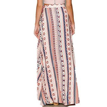 Boho Print High Waist Wrap Maxi Skirt for Women