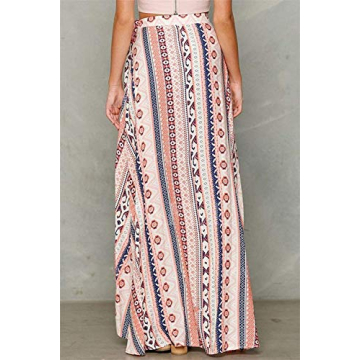 Boho Print High Waist Wrap Maxi Skirt for Women