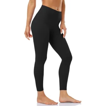 Colorfulkoala Women's Buttery Soft High Waisted Yoga Pants 7/8 Length Leggings (M, Black)