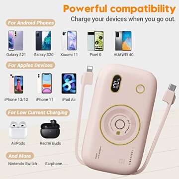 20000mAh Portable Charger with Built-in Cables and Fast Charging