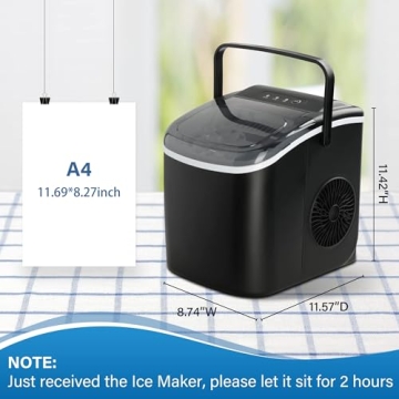 Simple Deluxe Portable Ice Maker, 26lbs Ice/24H, 9 Ice Cubes in 6 Minutes, Self-Cleaning, for Indoor...