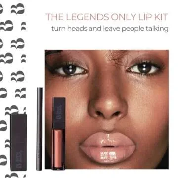 Rinna Beauty Icon Lip Kit - Legend's Only - All-in-One Lip Kit Includes Lipstick, Lip Gloss, and Lip Liner - Nude Peach look - Vegan, Long-Lasting, Anti-Aging & Moisturizing, Cruelty-Free - 1 each