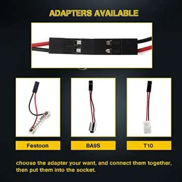 EverBrightt 6-Pack Cool White 5730 9SMD Led Panel Dome Light Auto Car Reading Interior Light DC 12V with T10 / BA9S / Festoon Adapters