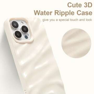 QLTYPRI Compatible with iPhone 13 Pro Max Case, Cute Wave Water Ripple Pattern Case for Girls Women,...