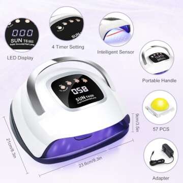 LKE 220W UV Nail Lamp - Quick Curing LED Nail Dryer