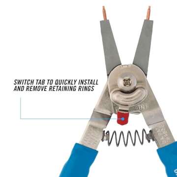 Channellock 927 8-Inch Snap Ring Plier | Precision Circlip Retaining Ring Pliers | Includes 5 Pairs of Interchangeable Tips | Made in the USA