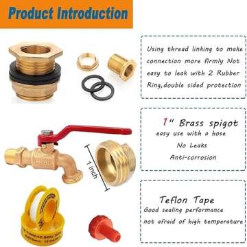 Premium Brass Rain Barrel Spigot Kit for Easy Setup