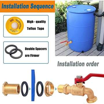 Premium Brass Rain Barrel Spigot Kit for Easy Setup