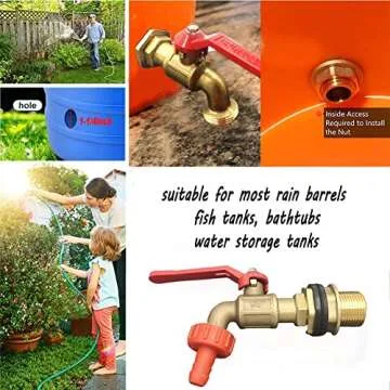 Premium Brass Rain Barrel Spigot Kit for Easy Setup