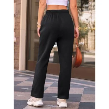 AUTOMET Women's Fleece Lined Sweatpants for Cozy Comfort