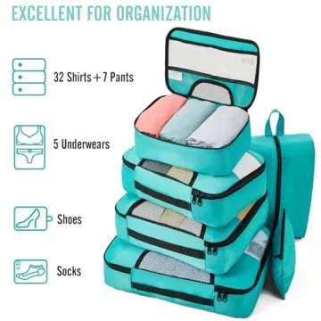 Veken Packing Cubes 8 Set for Organized Travel Essentials