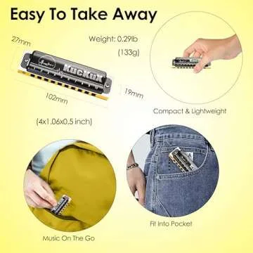 KUCKUX Diatonic Harmonica C Key for Adults & Beginners