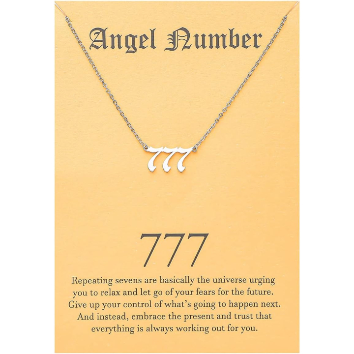 Tasunom Angel Number Choker Necklace Numerology Jewelry for Women