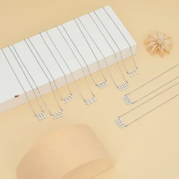 Tasunom Angel Number Choker Necklace Numerology Jewelry for Women