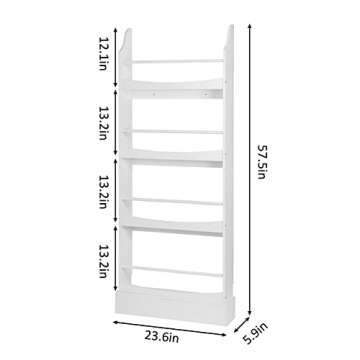 UTEX Kids Bookshelf,4 Tiers Children's Bookcases and Storage, Kids Bookcase Rack Wall for Bedroom,St...