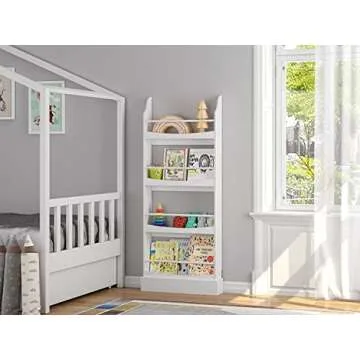 UTEX Kids Bookshelf: Stylish 4-Tier Bookcase for Children