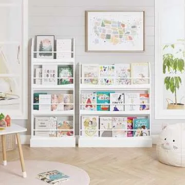 UTEX Kids Bookshelf: Stylish 4-Tier Bookcase for Children