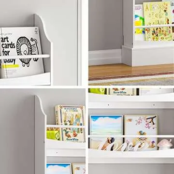 UTEX Kids Bookshelf: Stylish 4-Tier Bookcase for Children