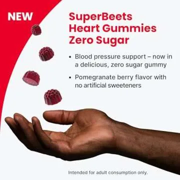 humanN SuperBeets Heart Gummies - Beet Gummy with Energy Support, Grape Seed Extract & Beetroot Powder, Sugar Free - Pomegranate Berry Flavor, 60 Count