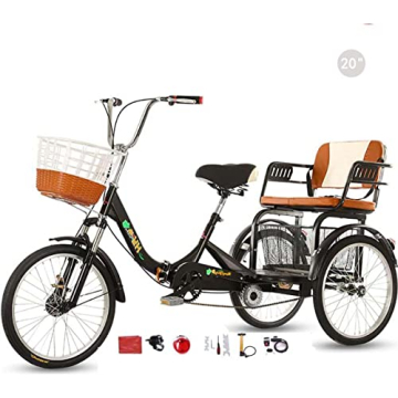 WEIMMIN Adult Folding Tricycle - Comfortable 3-Wheel Bike for Seniors & Kids