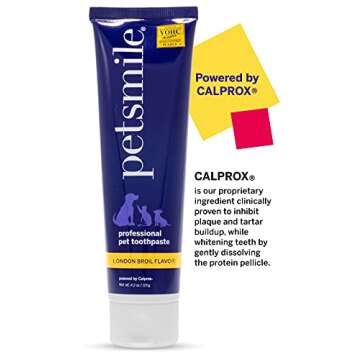 Petsmile Professional Pet Toothpaste - Cat & Dog Toothpaste for Plaque, Tartar, & Bad Breath - VOHC Accepted Non Enzymatic Dental Care for Cat & Dog Teeth Cleaning (London Broil, 4.2 Oz)