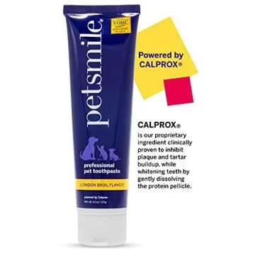 Petsmile Professional Pet Toothpaste - Cat & Dog Toothpaste for Plaque, Tartar, & Bad Breath - VOHC Accepted Non Enzymatic Dental Care for Cat & Dog Teeth Cleaning (London Broil, 4.2 Oz)