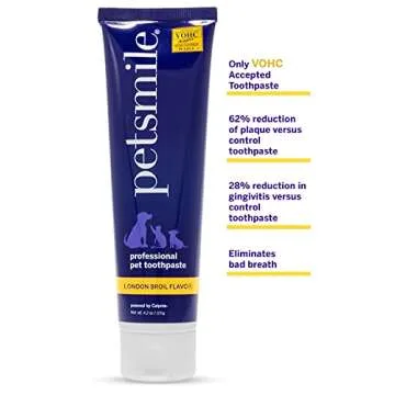 Petsmile Professional Pet Toothpaste - Cat & Dog Toothpaste for Plaque, Tartar, & Bad Breath - VOHC Accepted Non Enzymatic Dental Care for Cat & Dog Teeth Cleaning (London Broil, 4.2 Oz)