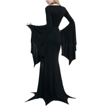 YEAXLUD Morticia Addams Gothic Costume for Women