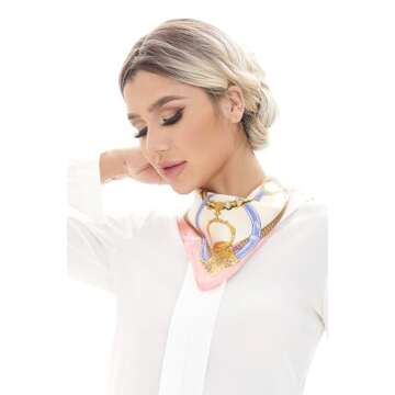 MEISEE 100% Mulberry Silk Scarfs Small Square Scarf 21" x 21" Neck Scarf Breathable Lightweight for ...