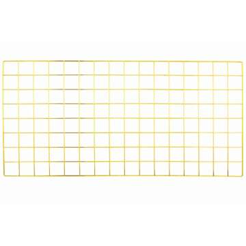 Simmer Stone Gold Wall Grid Panel for Photo Hanging Display & Wall Decoration Organizer, Multi-Functional Wall Storage Display Grid, 10 Clips & 4 Nails Offered, Set of 1, Size 17.7"x37.4"