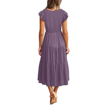 CzzzyL Nursing Dress Flowy Flutter Sleeve Plus Size Comfort