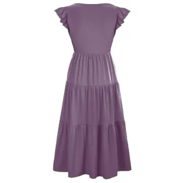 CzzzyL Nursing Dress Flowy Flutter Sleeve Plus Size Comfort