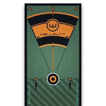 WELLPUTT - Golf Putting Training Mat - 13ft Green