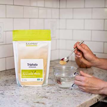 Banyan Botanicals Triphala Powder – Organic Formula of Amla, Haritaki & Bibhitaki – for Daily Detoxifying, Cleansing & Rejuvenation* – Maintains Regularity* – 1lb. – Non-GMO Sustainably Sourced