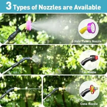 Battery Powered Sprayer 1.8 Gallon, Sprayers in Lawn and Garden - Telescopic Wand, 3 Nozzles, Electric Sprayer with USB Rechargeable Handle - Portable Water Yard Sprayer(B6-6L)