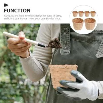 PRETYZOOM 6Pcs Mini Woven Bamboo Woodchip Storage Baskets Dollhouse Handled Mini Basket for Wedding Party Favors Crafts Decor