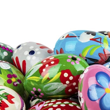 Colorful Hand-Painted Easter Eggs Set of 4 for Decor