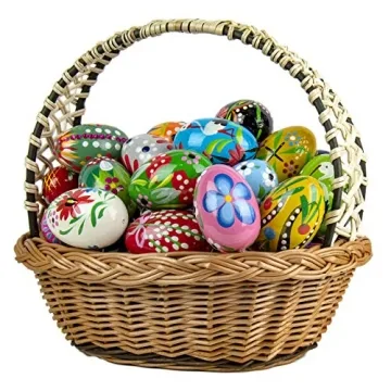 Colorful Hand-Painted Easter Eggs Set of 4 for Decor