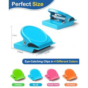 VICNOVA Magnetic Clips, 24 Pieces Magnetic Metal Chip Clips Fridge Magnets Refrigerator Whiteboard L...