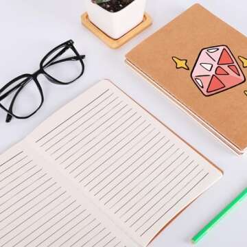 zmybcpack 12 Pack Journal Notebook Kraft Brown Cover Lined Notebooks for Travelers, Students, Office - Memo Diary Subject Notebooks Planner - A5 Size, 8.26”x5.5”, 60 Lined Pages/30 Sheets