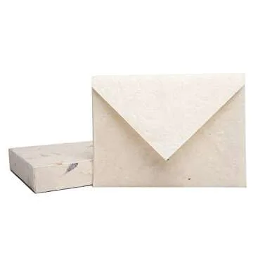 HIMALAYAN BAZAAR Lokta Paper Greeting Cards and Envelope Set - Ecofriendly Stationary Blank Note Cards | All Occasion Greeting Cards | Handmade in Nepal
