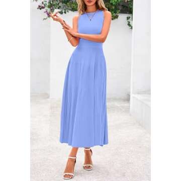PRETTYGARDEN Stylish Midi Dress for Women Summer 2025