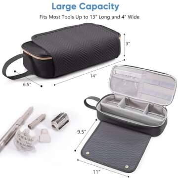 ELCUPA Hair Tools Travel Bag with Heat Mat for Styling Tools
