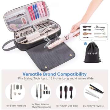 ELCUPA Hair Tools Travel Bag with Heat Mat for Styling Tools