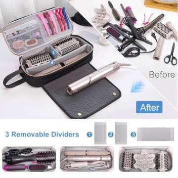 ELCUPA Hair Tools Travel Bag with Heat Mat for Styling Tools