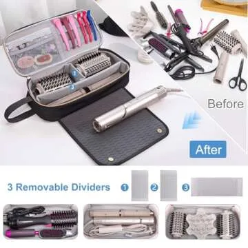 ELCUPA Hair Tools Travel Bag with Heat Mat for Styling Tools